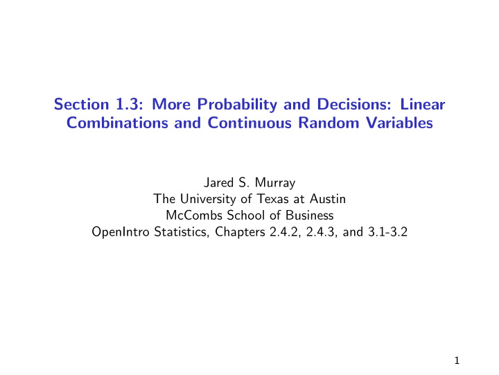 section 1 3 more probability and decisions linear
