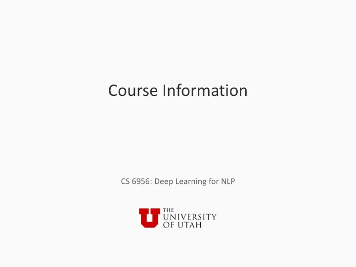 course information