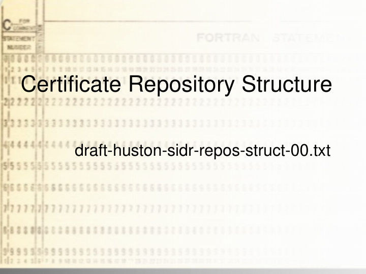 certificate repository structure