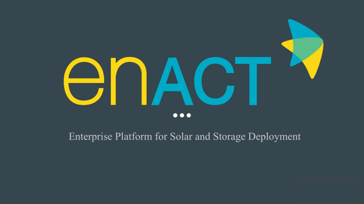 enterprise platform for solar and storage deployment