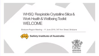 WELCOME  Brisbane Region Meeting  11 June 2019, 347 Ann Street, Brisbane  Brisbane Region