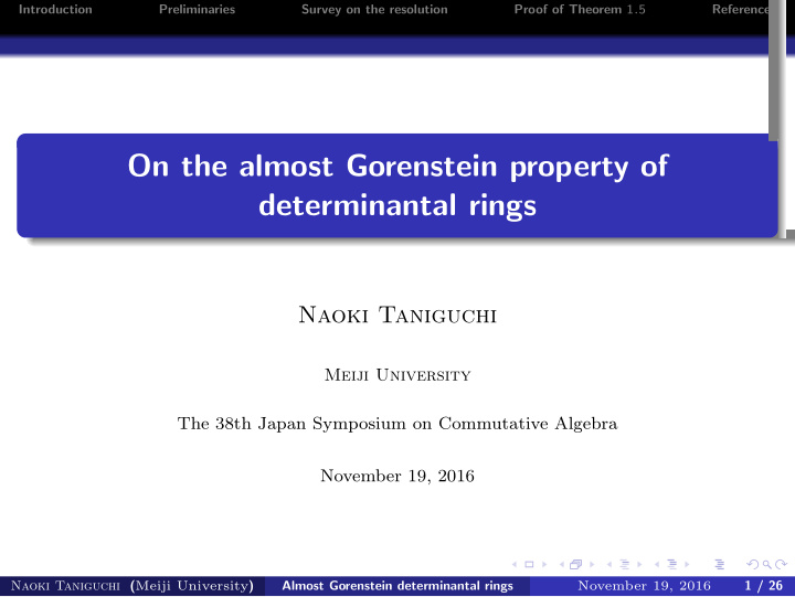 on the almost gorenstein property of determinantal rings