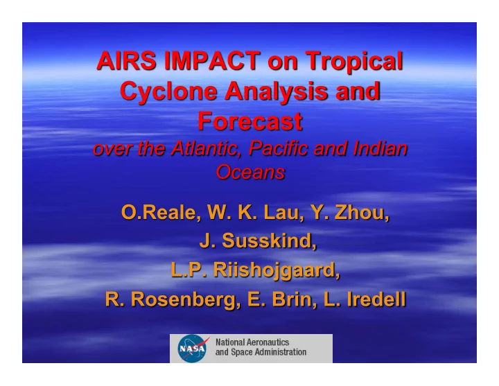control airs clear sky radiances airs cloudy retrievals