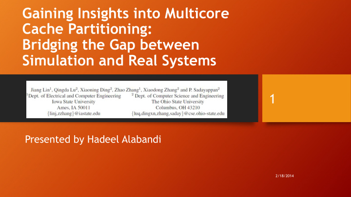 gaining insights into multicore