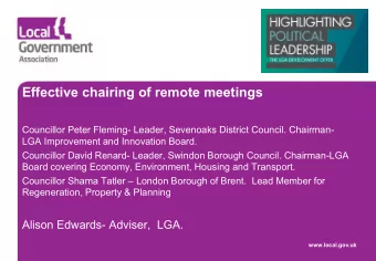 Effective chairing of remote meetings  Councillor Peter Fleming- Leader, Sevenoaks District