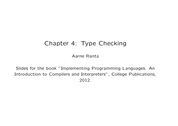 chapter 4 type checking