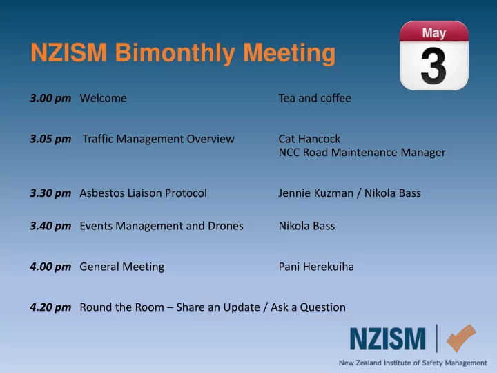 nzism bimonthly meeting