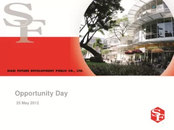 Opportunity Day  25 May 2012  1  Outline  Ou  tline  Project  Pr  oject  Fina  inancial  ncial