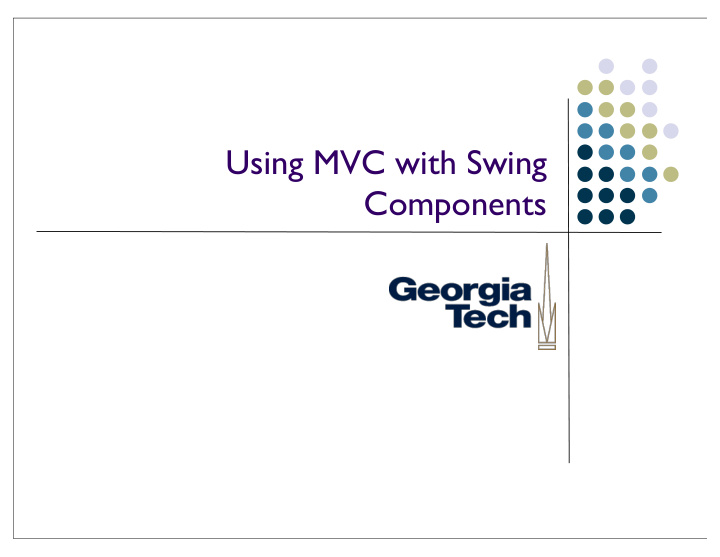 using mvc with swing components