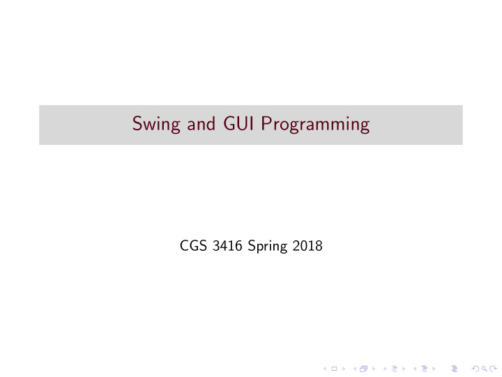 swing and gui programming