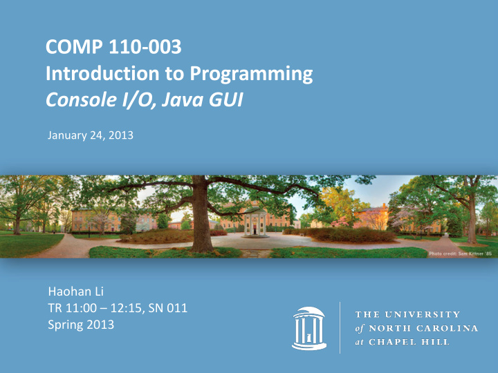comp 110 003 introduction to programming console i o java