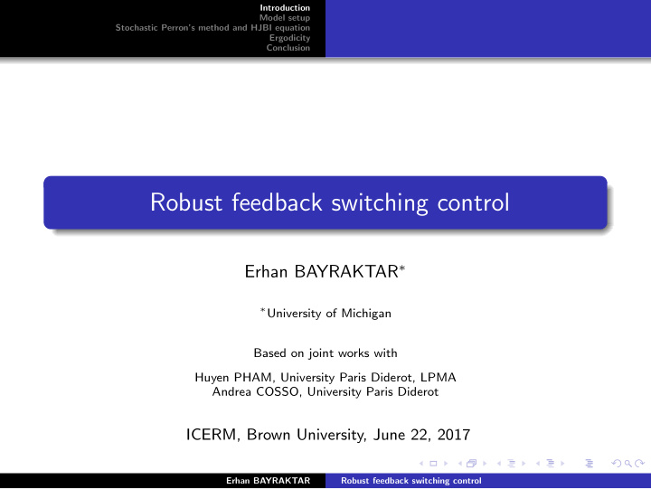 robust feedback switching control