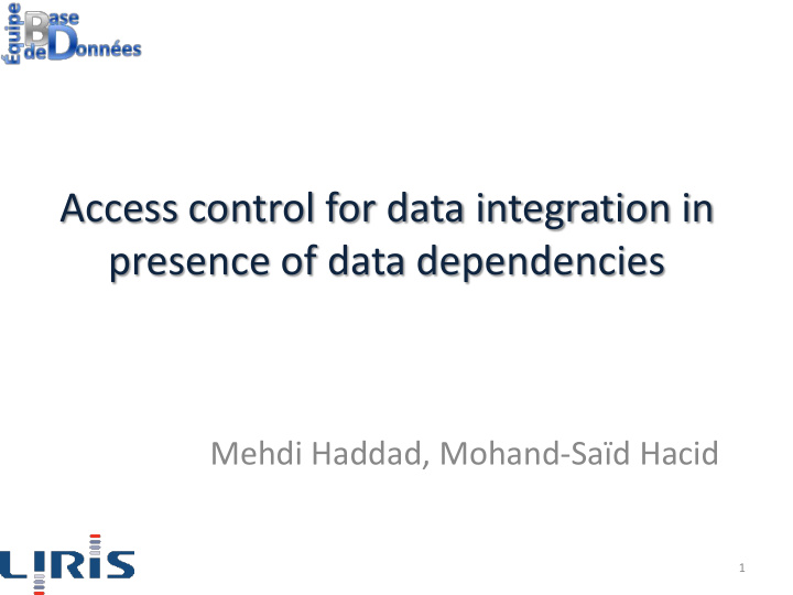 access control for data integration in presence of data