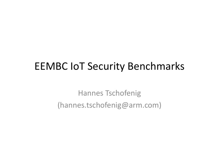 eembc iot security benchmarks