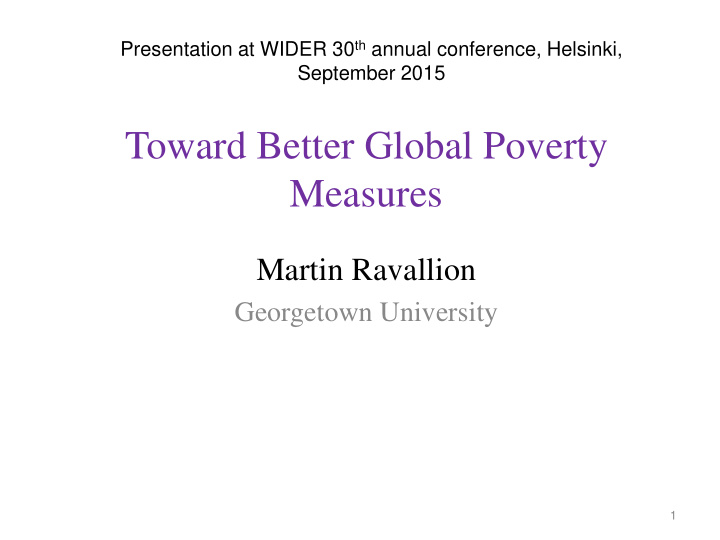 toward better global poverty
