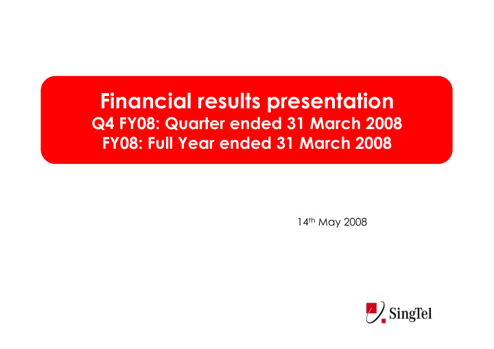 financial results presentation