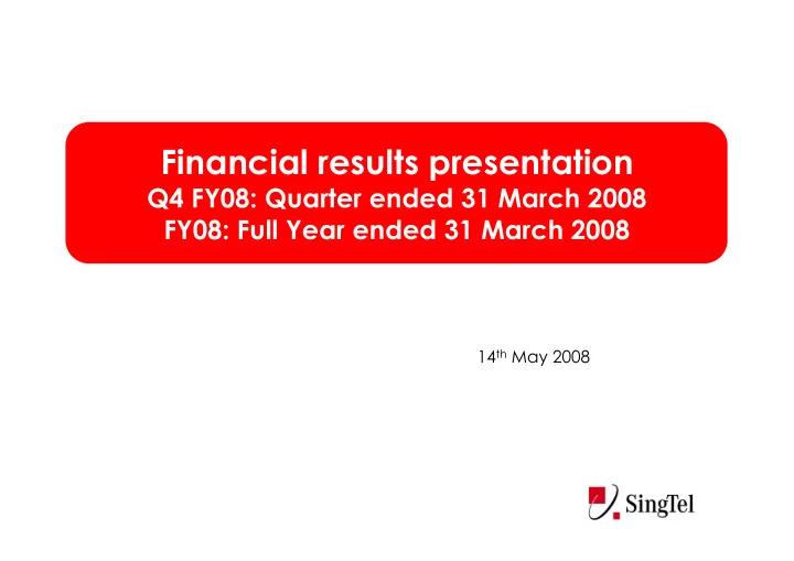financial results presentation