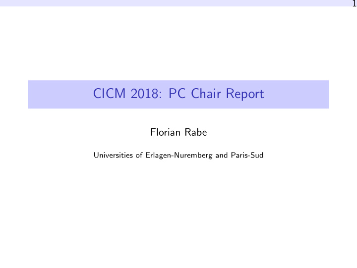 cicm 2018 pc chair report