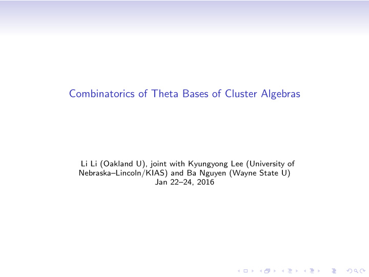 combinatorics of theta bases of cluster algebras