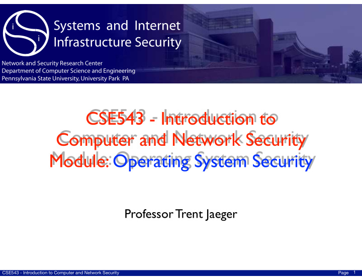 cse543 introduction to computer and network security