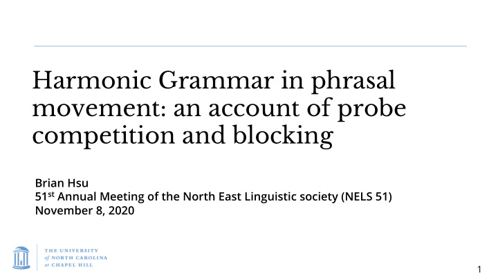 harmonic grammar in phrasal movement an account of probe