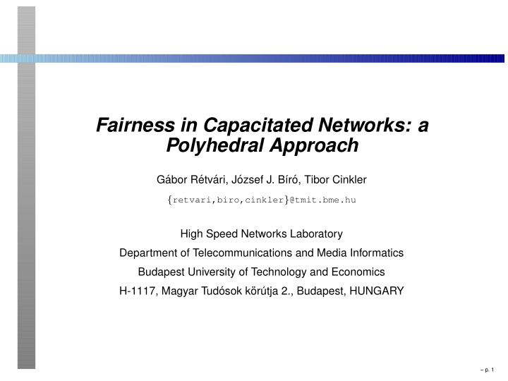 fairness in capacitated networks a polyhedral approach