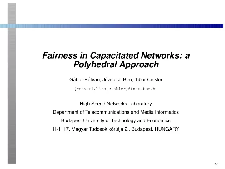 fairness in capacitated networks a polyhedral approach