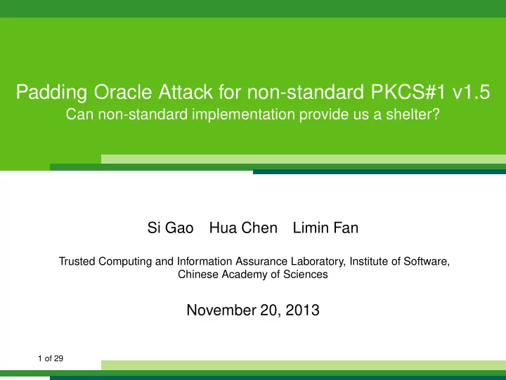 padding oracle attack for non standard pkcs 1 v1 5