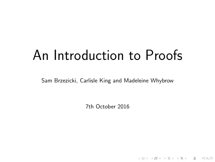 an introduction to proofs