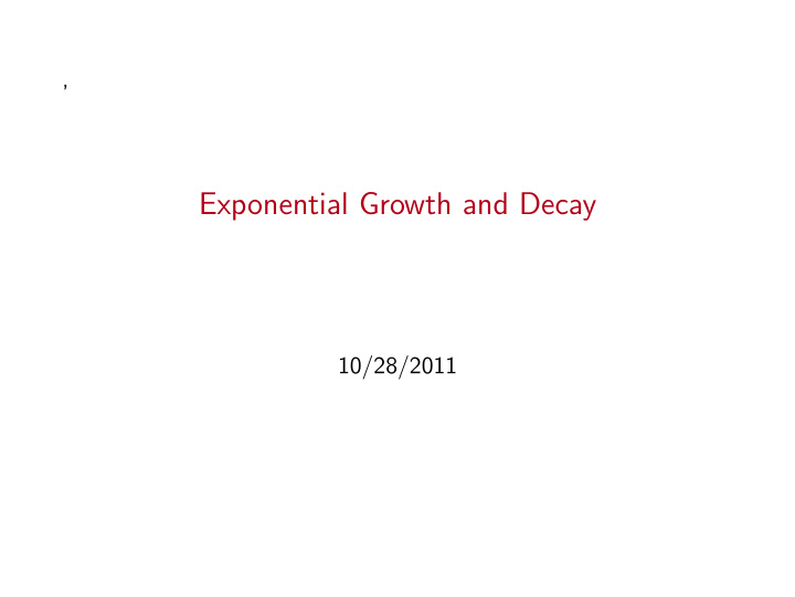 exponential growth and decay
