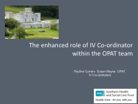 the enhanced role of iv co ordinator within the opat team