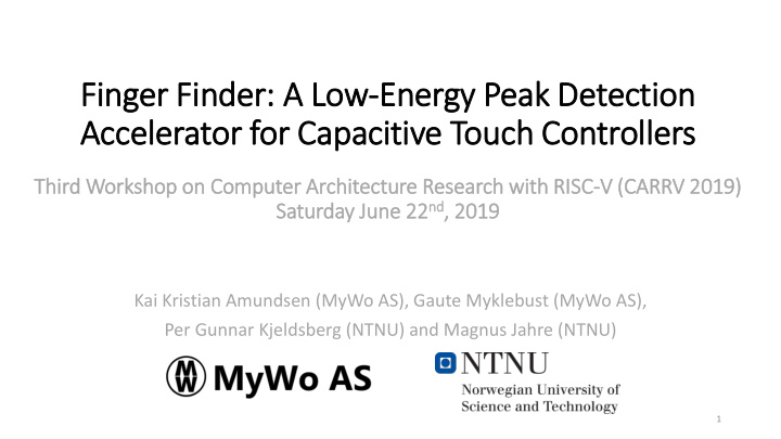 finger finder a low energy peak detection