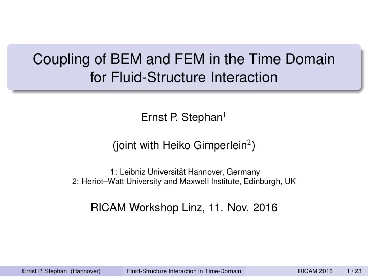 coupling of bem and fem in the time domain for fluid