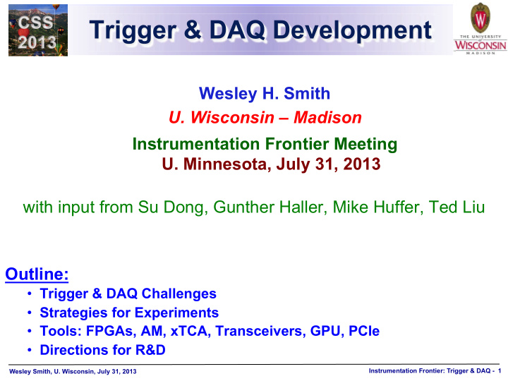 trigger daq development