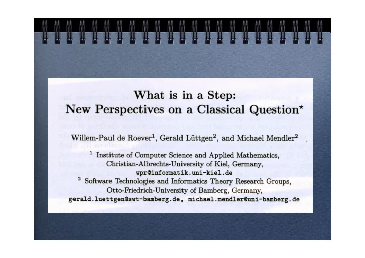 point of departure pnueli shalev s 1991 paper