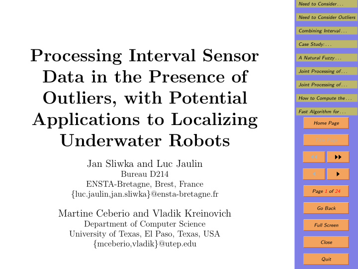 processing interval sensor
