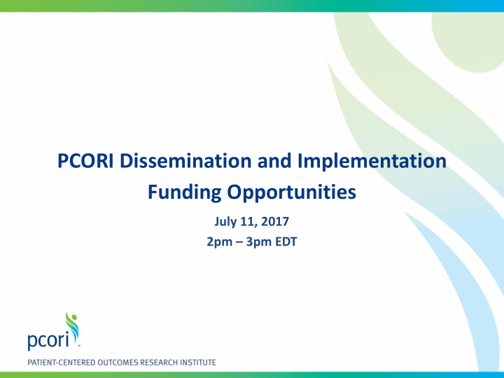 pcori dissemination and implementation