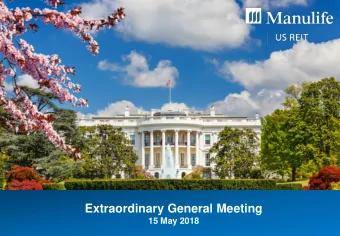 Extraordinary General Meeting  15 May 2018  Important Notice  This presentation is for information