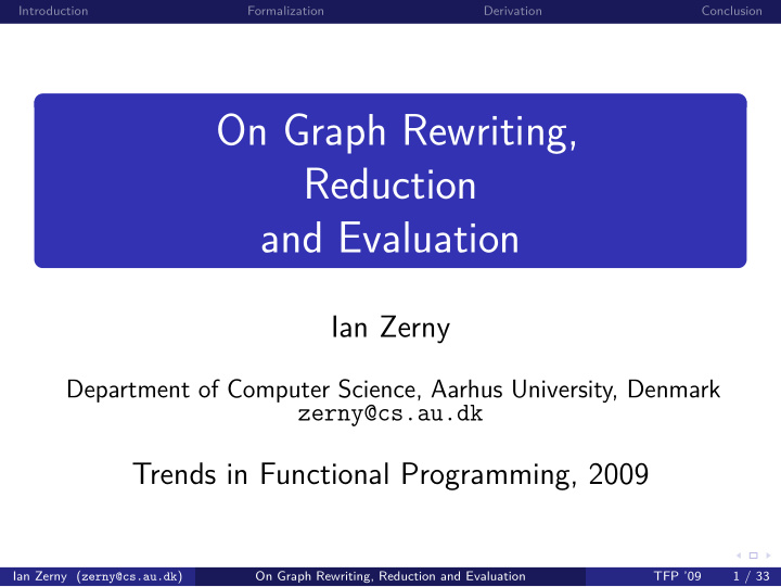 on graph rewriting reduction and evaluation