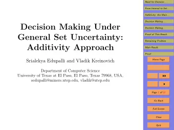 Decision Making Under  Decision Making . . .  General Set Uncertainty:  Proof of This Result
