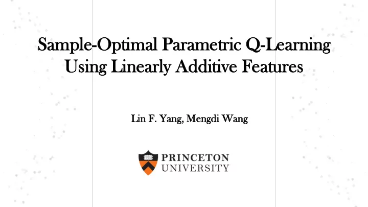 sample mple opt optimal imal pa para rametric metric q le