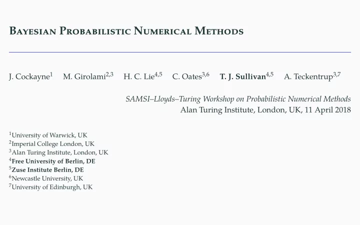 bayesian probabilistic numerical methods