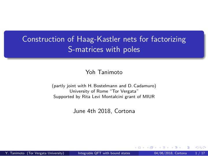 construction of haag kastler nets for factorizing s