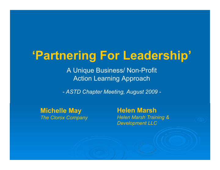 partnering for leadership