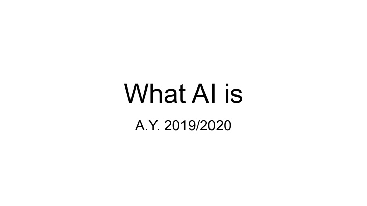 what ai is