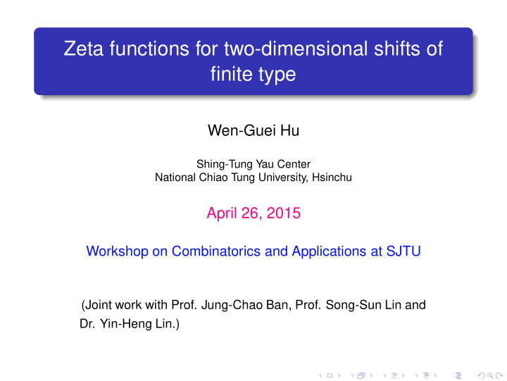 zeta functions for two dimensional shifts of finite type
