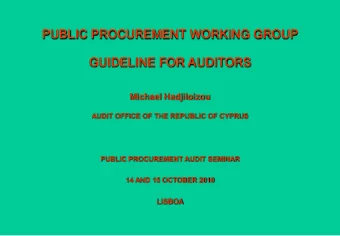 PUB  UBLIC  C PROCURE  ROCUREMENT  NT WORK  ORKING GROUP  NG GROUP  GUI  GUIDE  DELINE  NE FOR A