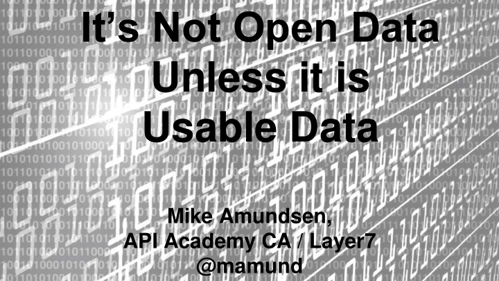 it s not open data
