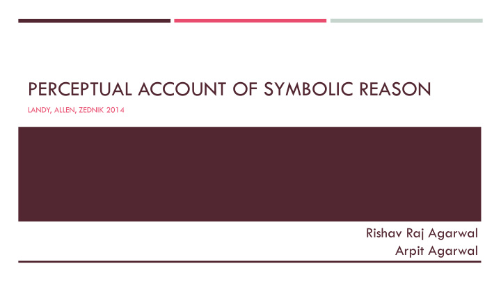 perceptual account of symbolic reason