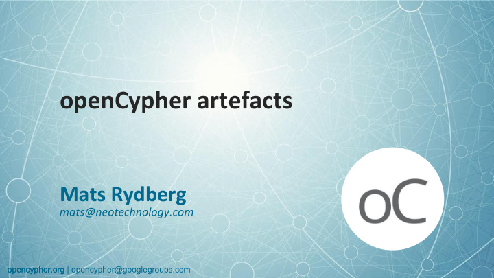 opencypher artefacts